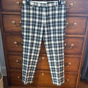 Club Monaco Men's Plaid Pants - Black and Cream
